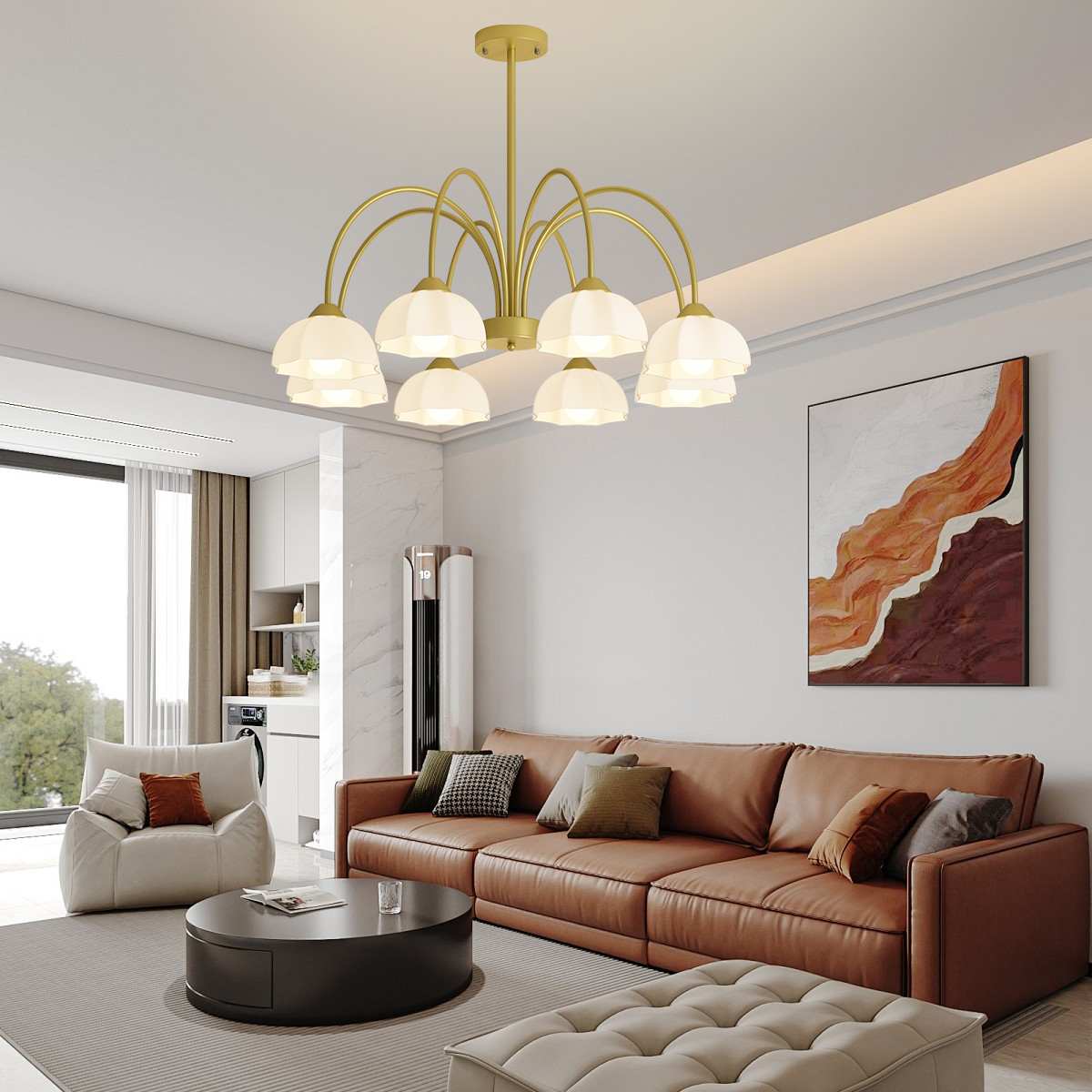 flairel Nordic Modern Light Luxury Flower Chandelier