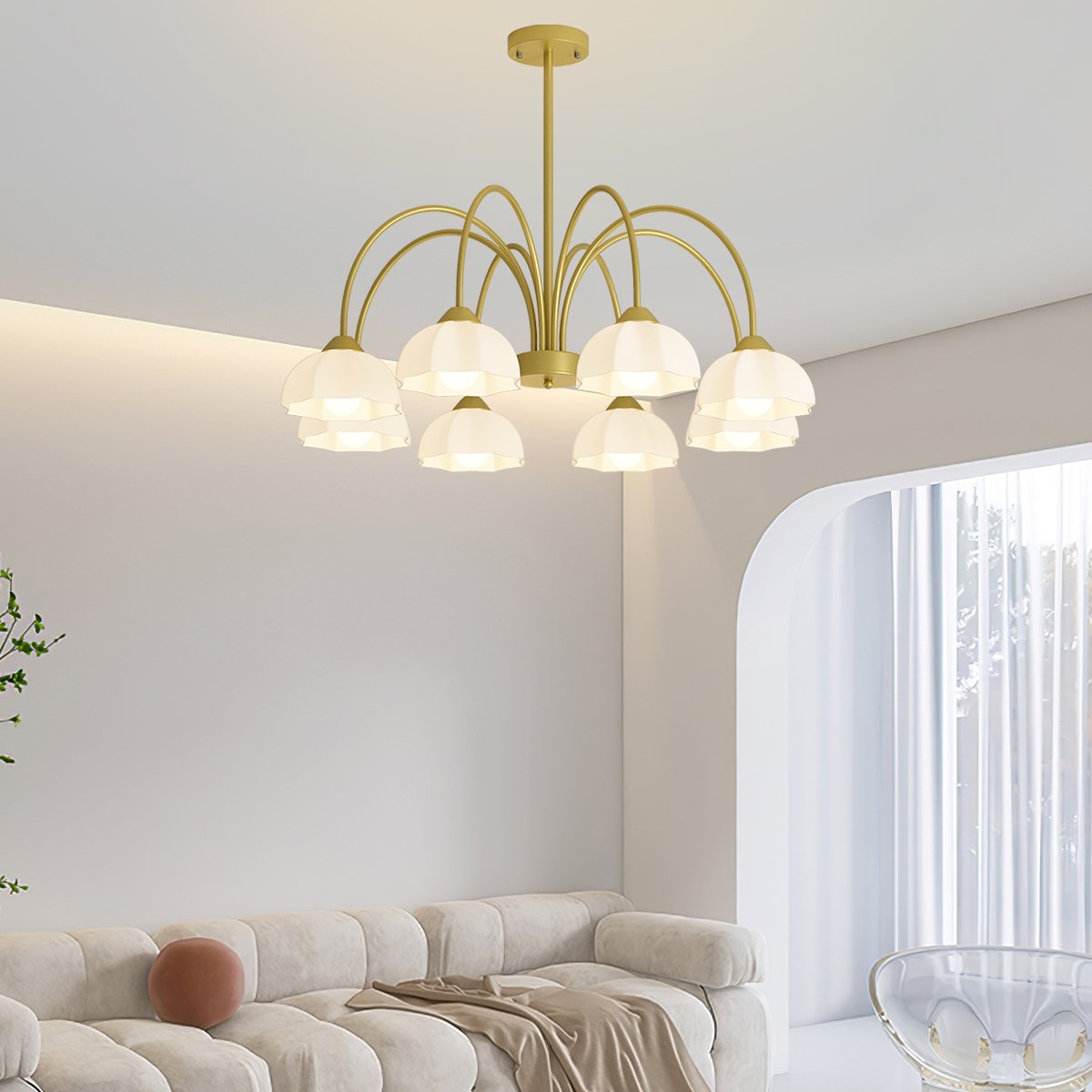 flairel Nordic Modern Light Luxury Flower Chandelier