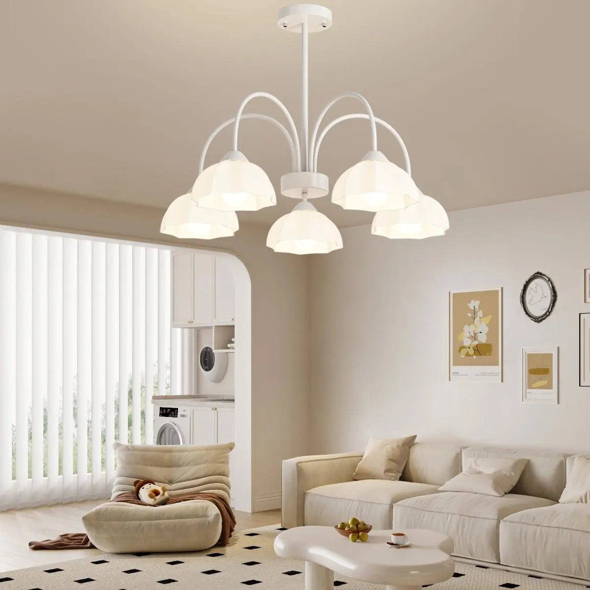 flairel Nordic Modern Light Luxury Flower Chandelier