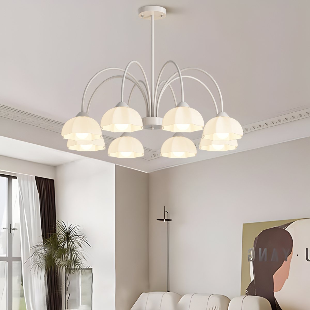 flairel Nordic Modern Light Luxury Flower Chandelier