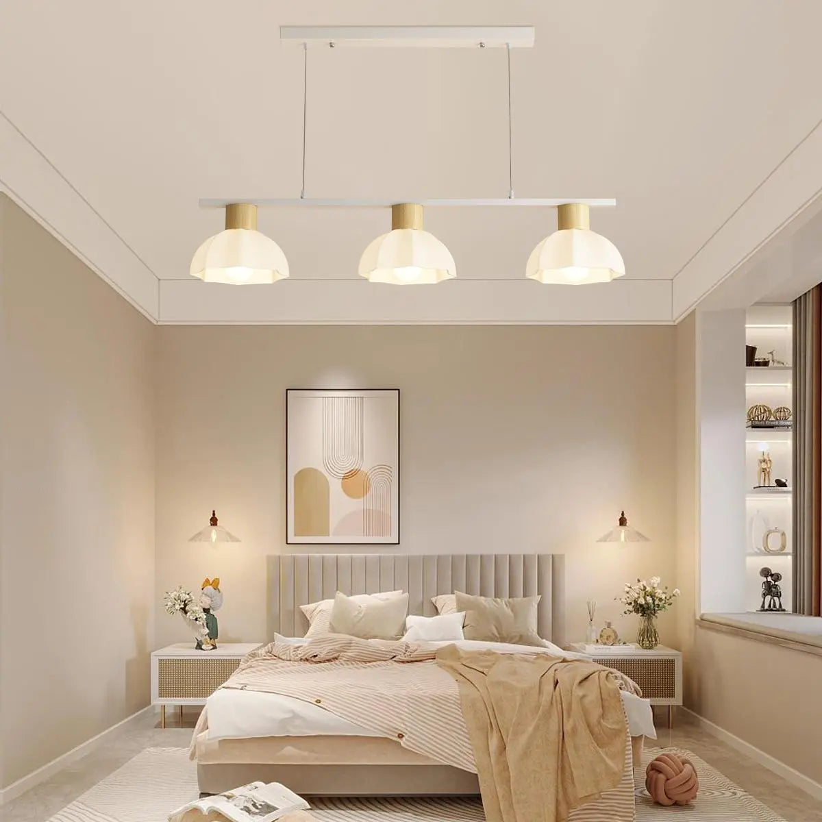 flairel Creative Retro 3-Head Flower Chandelier