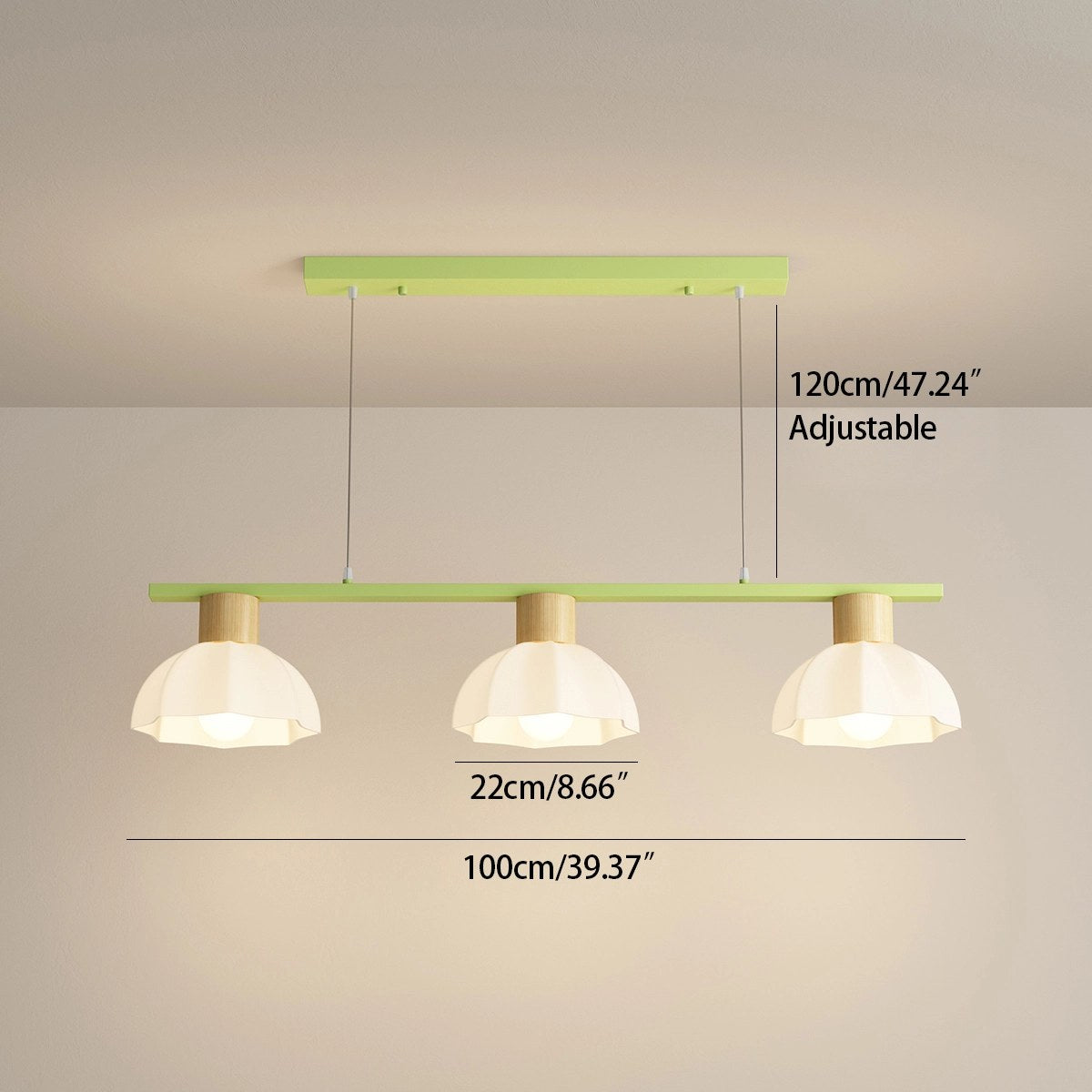 flairel Creative Retro 3-Head Flower Chandelier