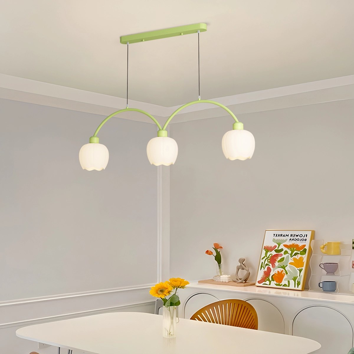 flairel Nordic Simple 3-4 Head Flower Chandelier