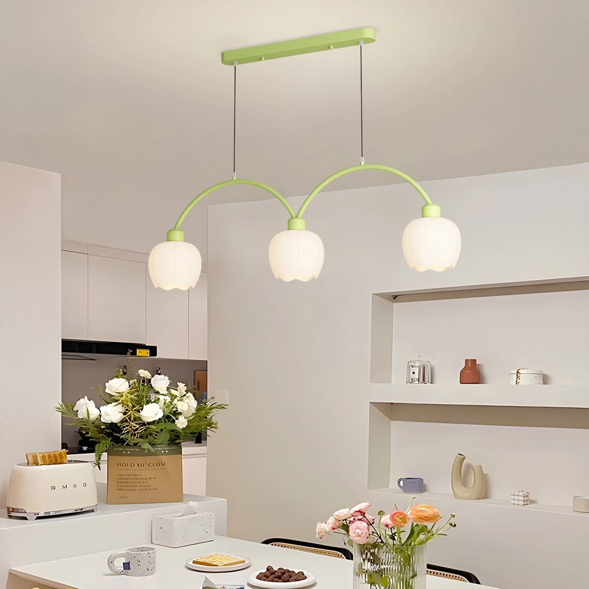 flairel Nordic Simple 3-4 Head Flower Chandelier
