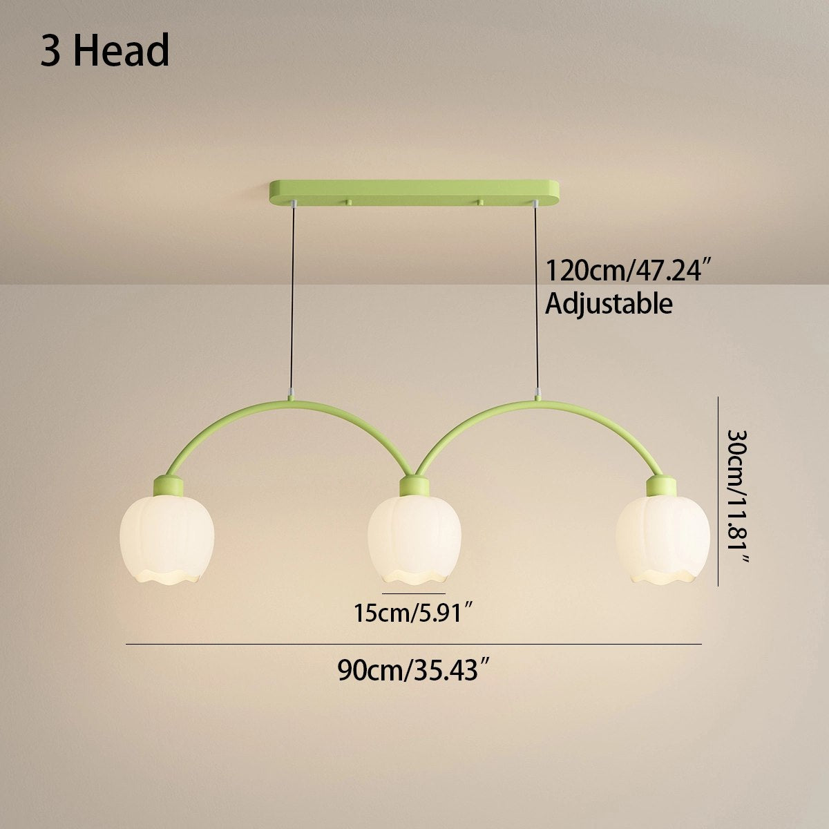 flairel Nordic Simple 3-4 Head Flower Chandelier
