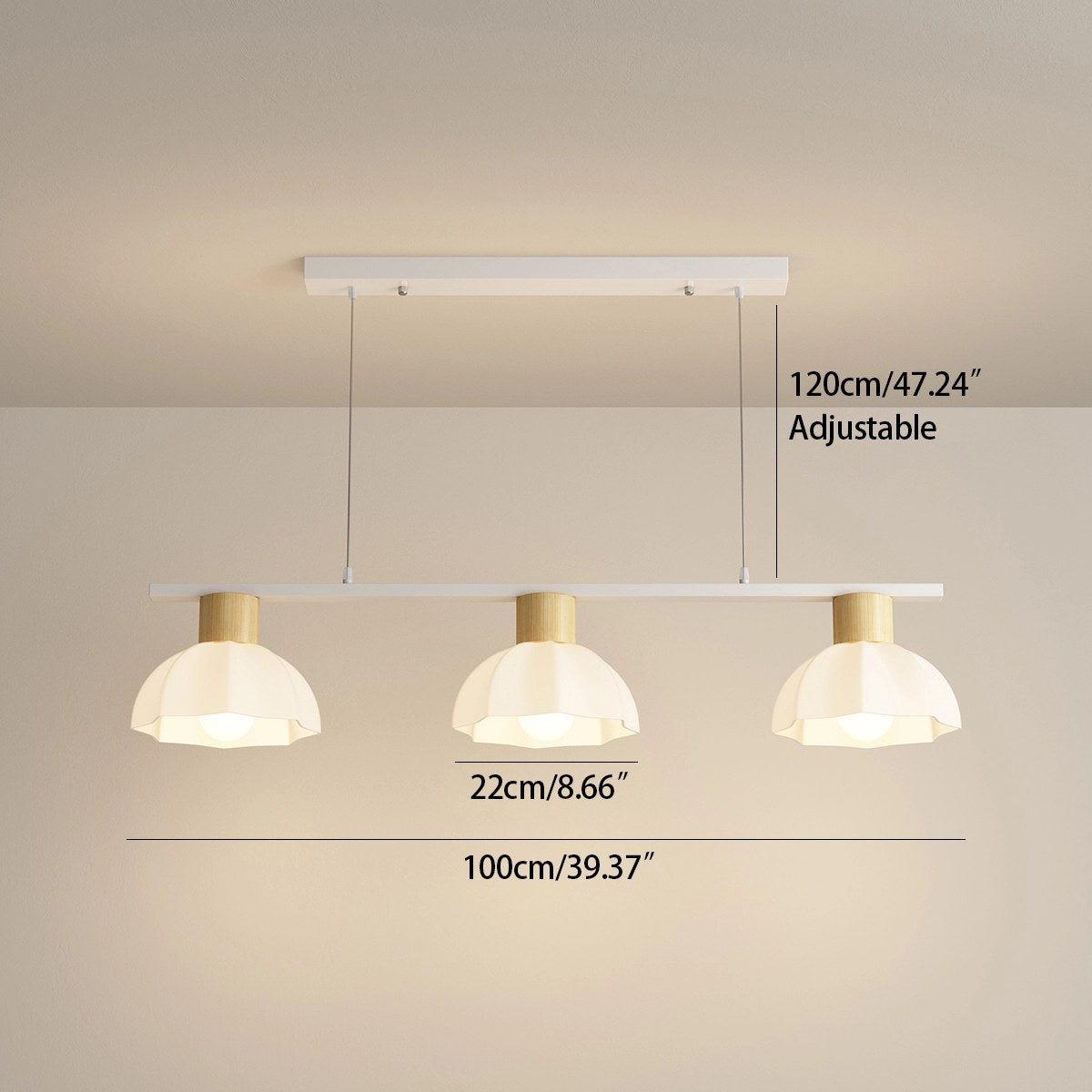 flairel Creative Retro 3-Head Flower Chandelier