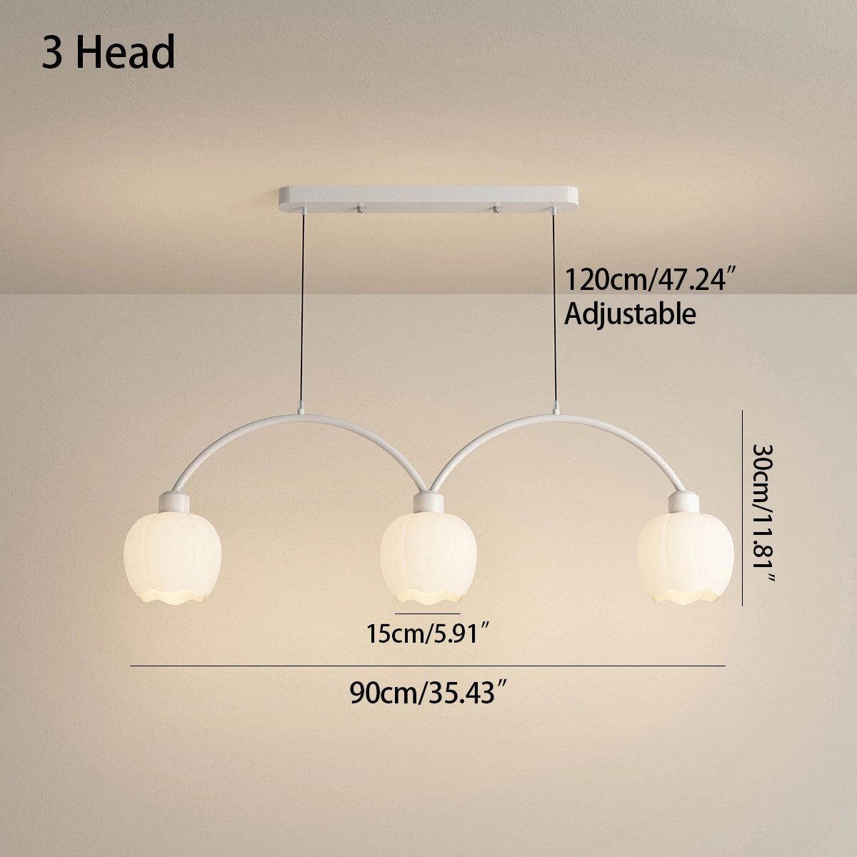 flairel Nordic Simple 3-4 Head Flower Chandelier