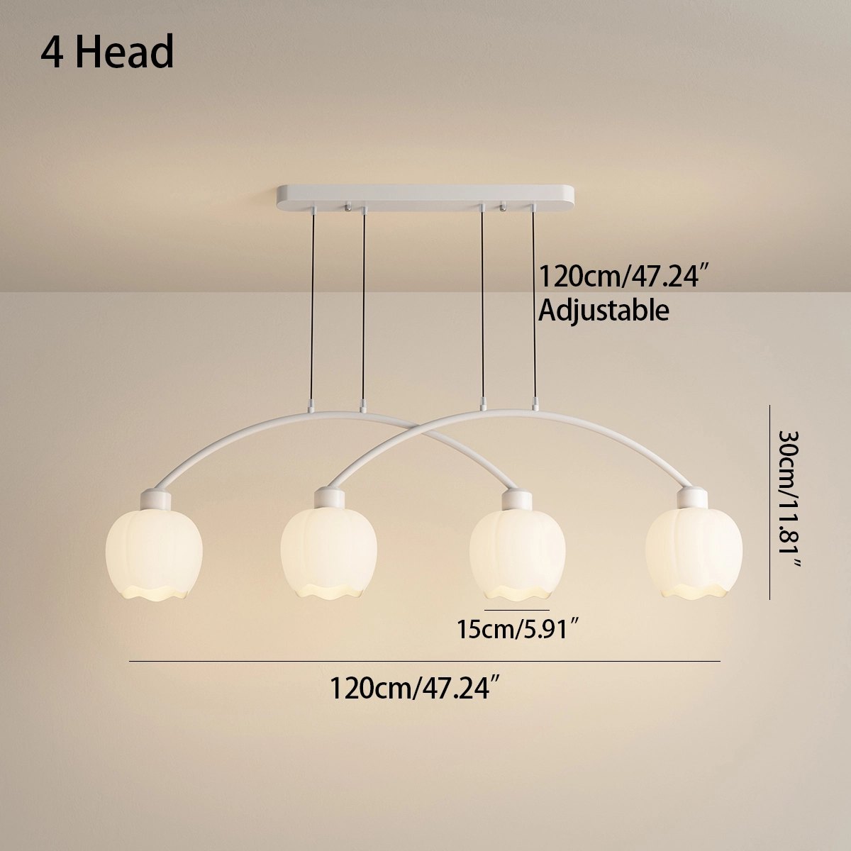 flairel Nordic Simple 3-4 Head Flower Chandelier