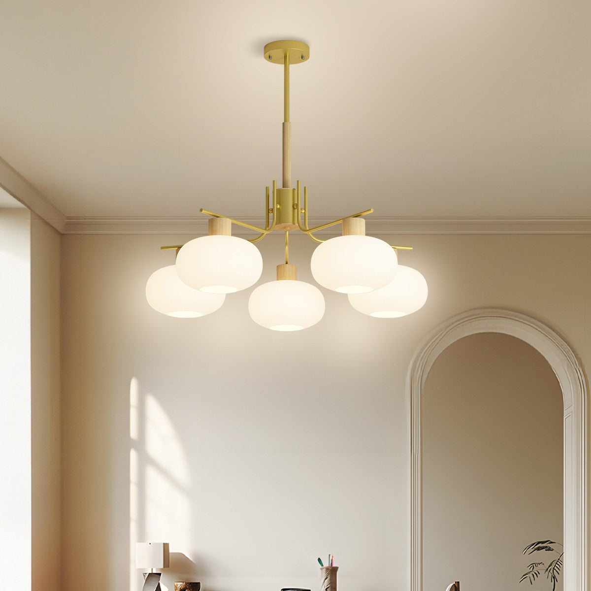 flairel Pastoral American Retro Flower Chandelier
