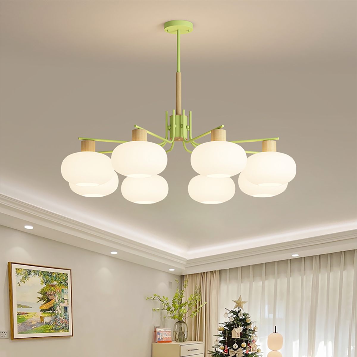 flairel Pastoral American Retro Flower Chandelier