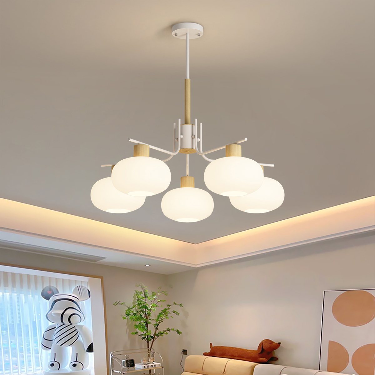 flairel Pastoral American Retro Flower Chandelier