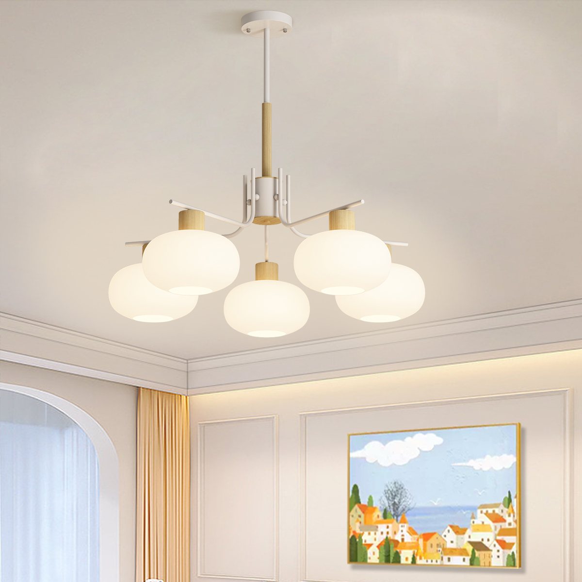 flairel Pastoral American Retro Flower Chandelier