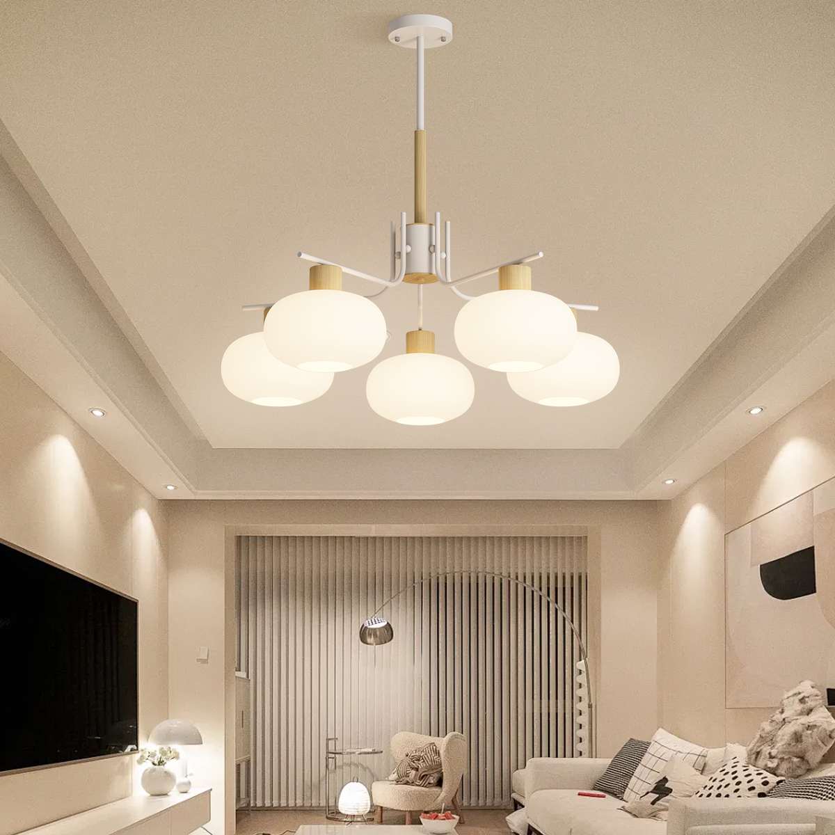 flairel Pastoral American Retro Flower Chandelier