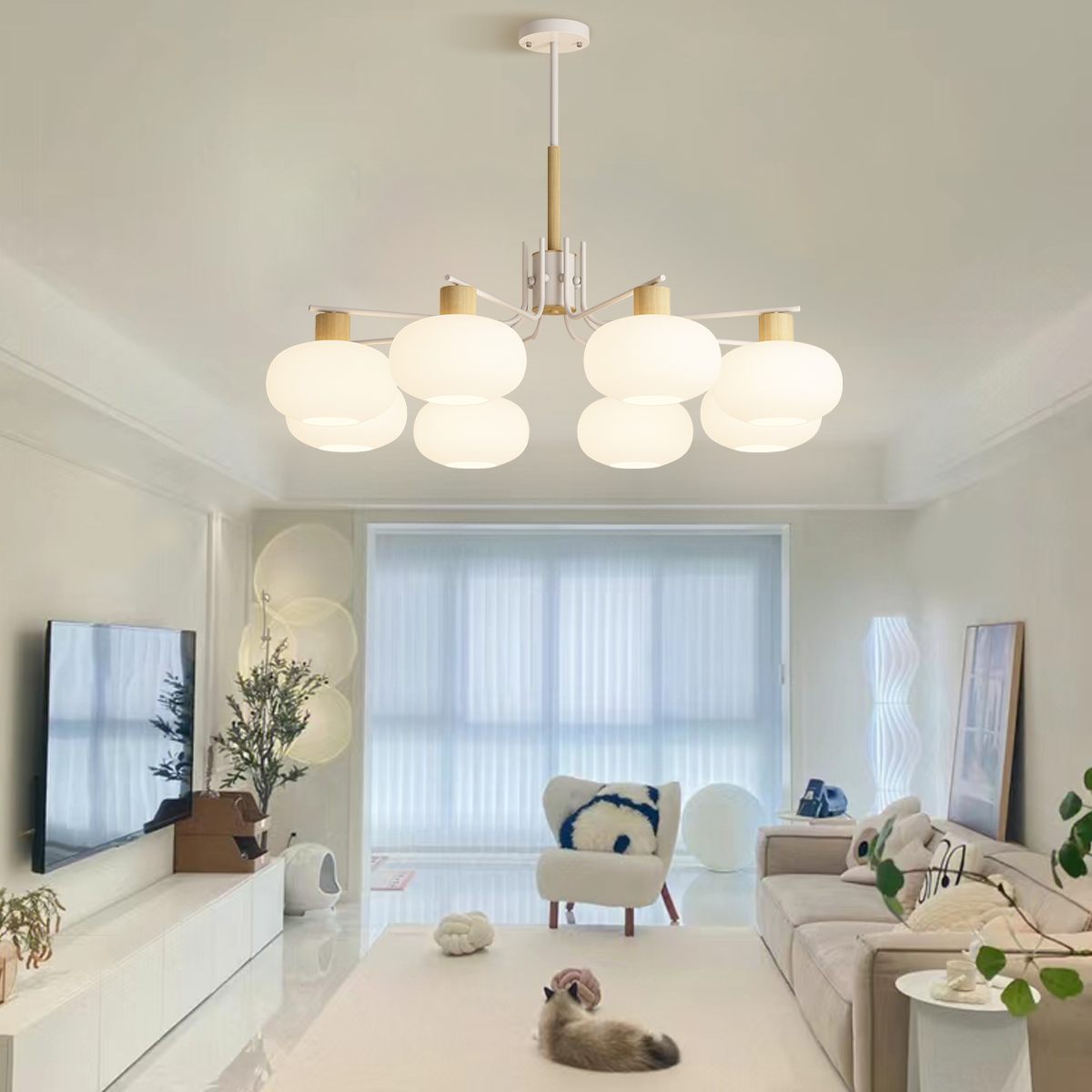 flairel Pastoral American Retro Flower Chandelier