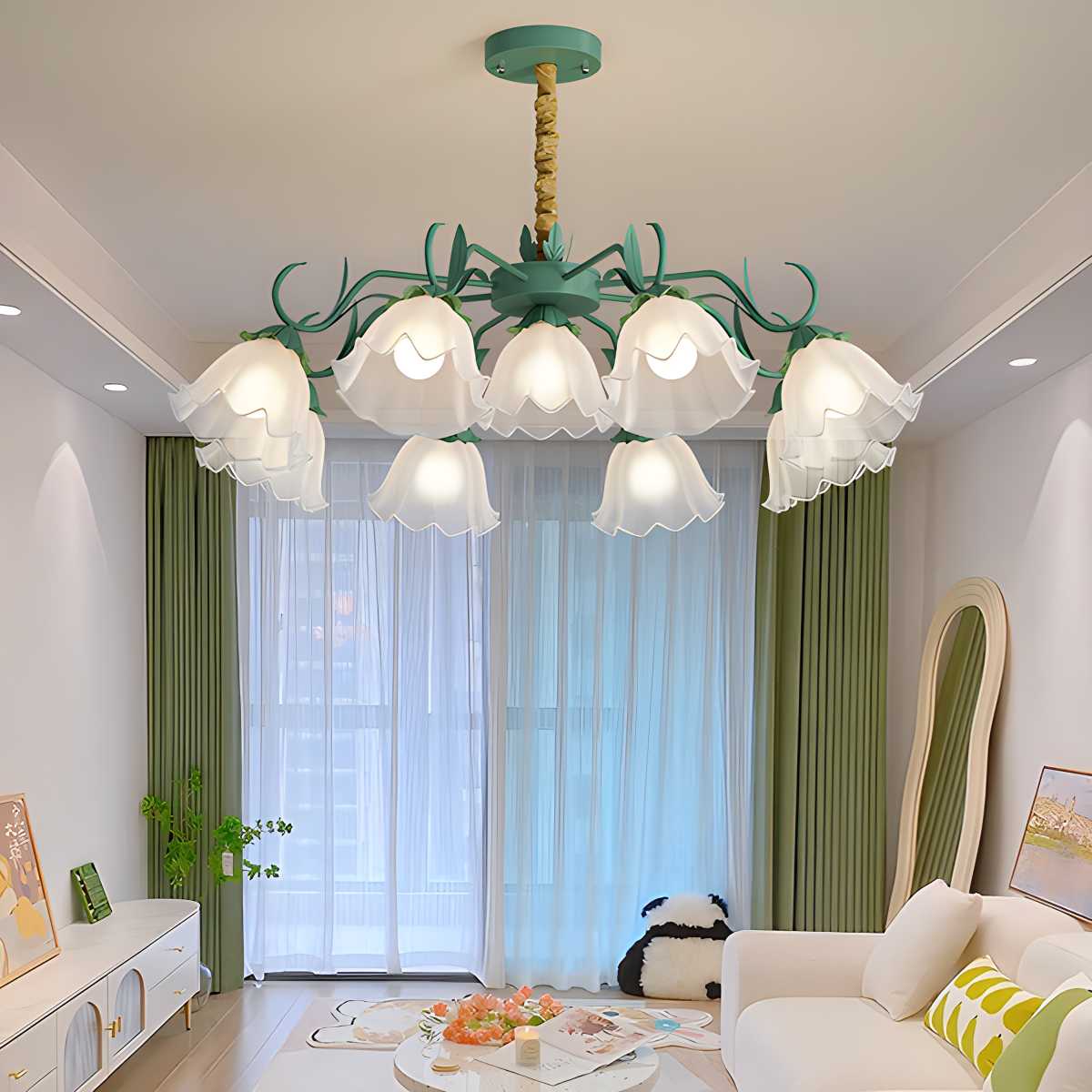 flairel American Retro Pastoral Style Flower Chandelier