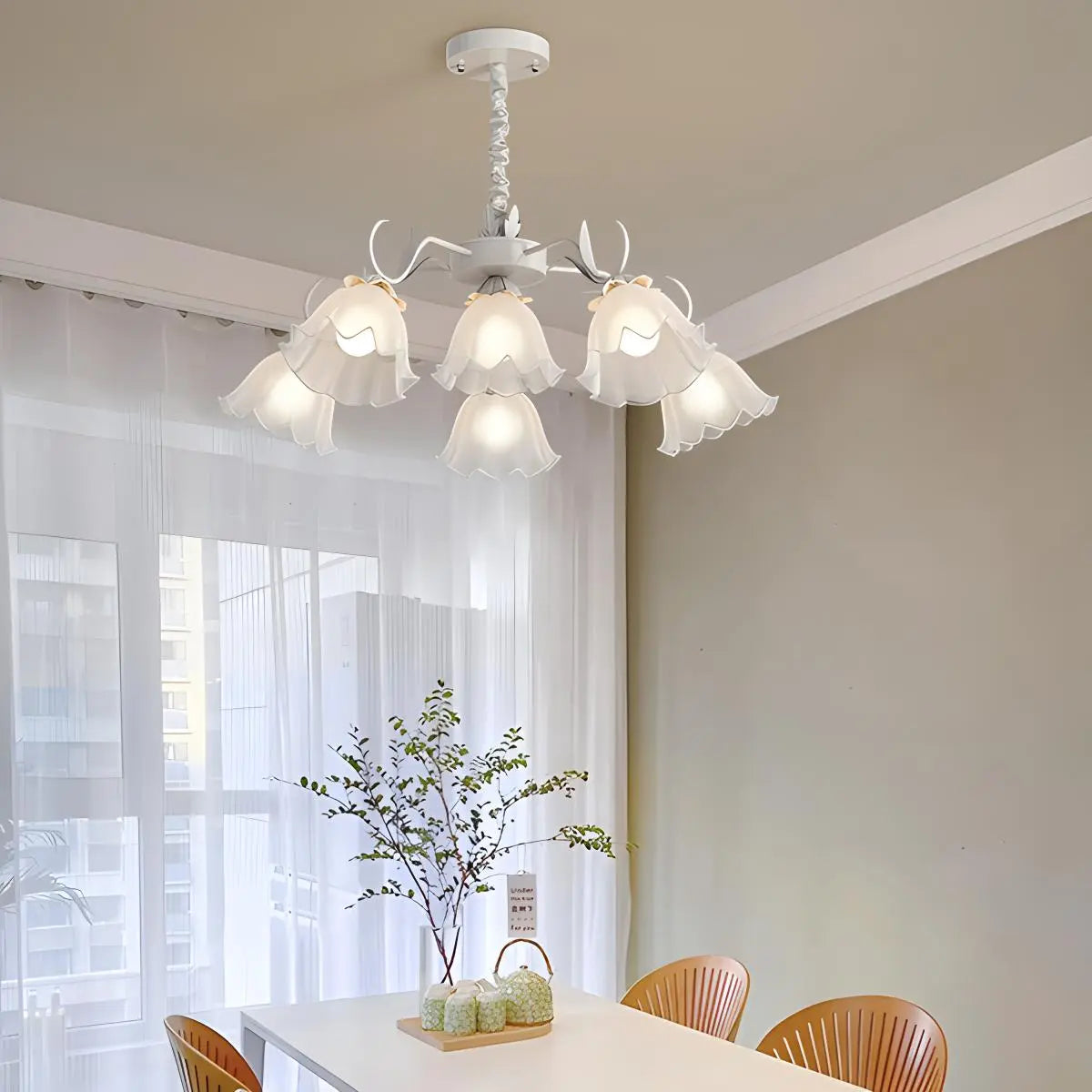 flairel American Retro Pastoral Style Flower Chandelier