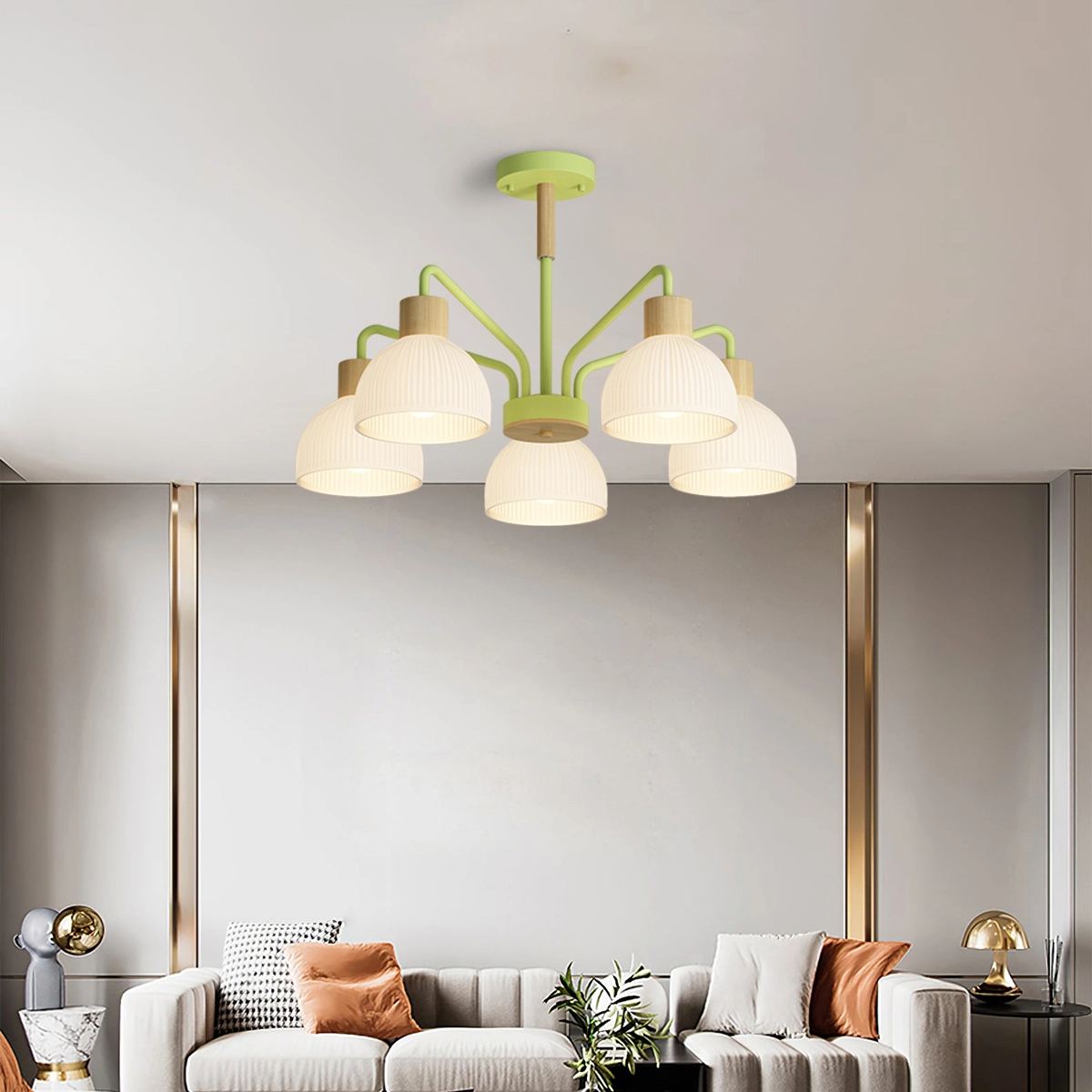 flairel American Country Retro Living Room Chandelier