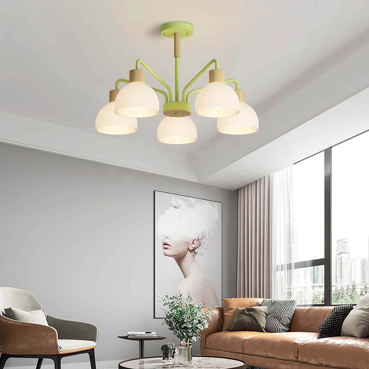 flairel American Country Retro Living Room Chandelier