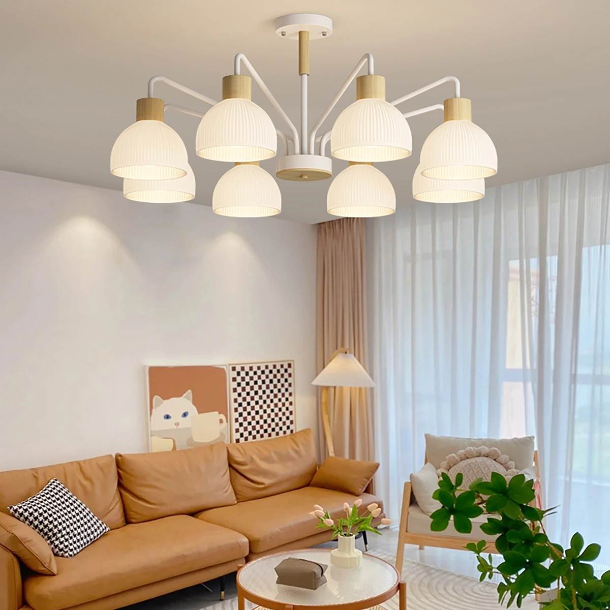 flairel American Country Retro Living Room Chandelier