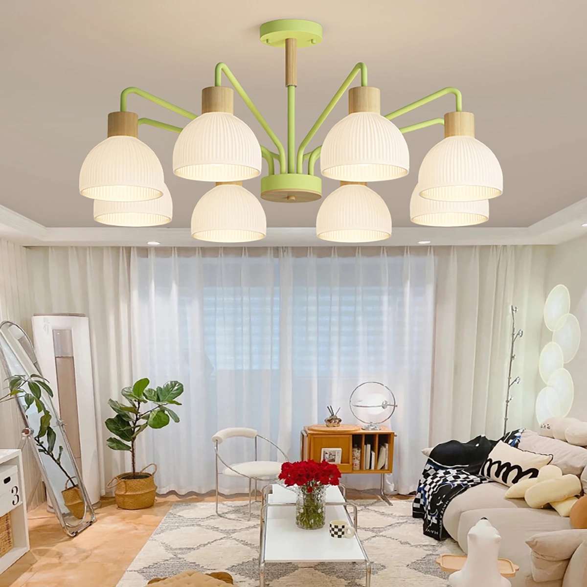 flairel American Country Retro Living Room Chandelier