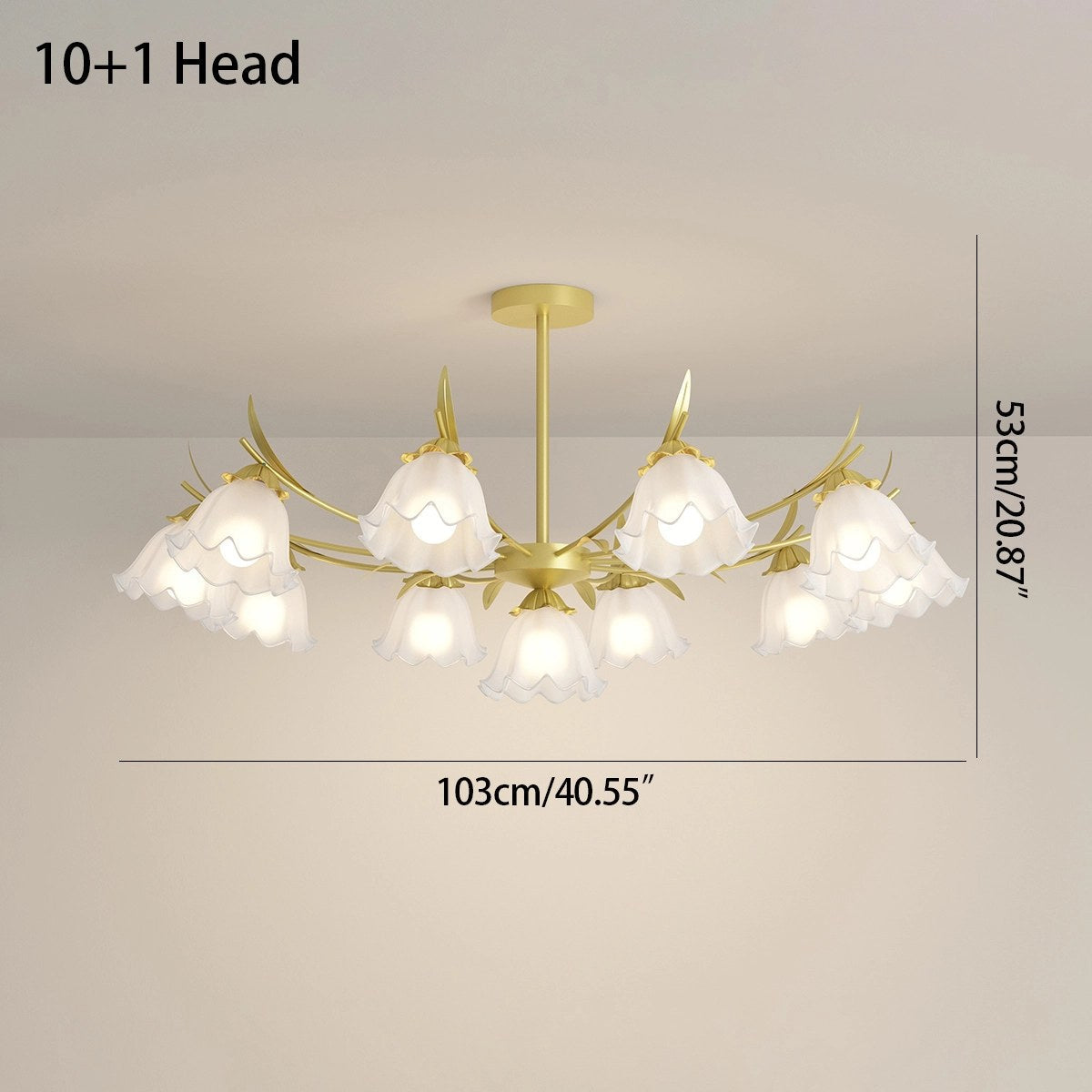 flairel French Vintage Lily of the Valley Flower Chandelier