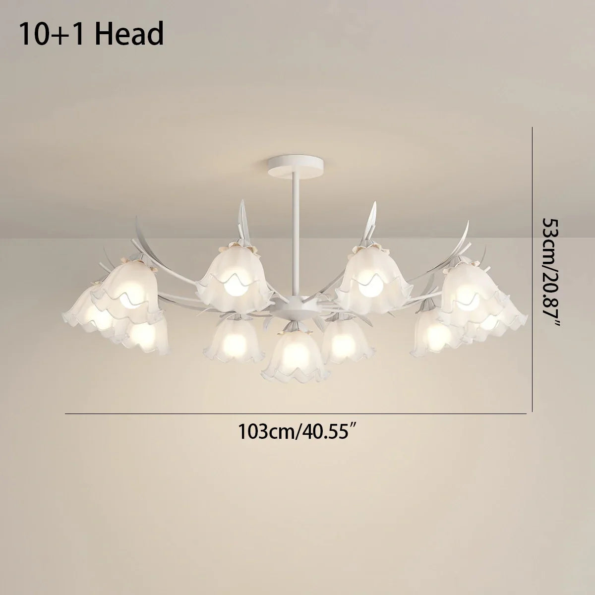 flairel French Vintage Lily of the Valley Flower Chandelier