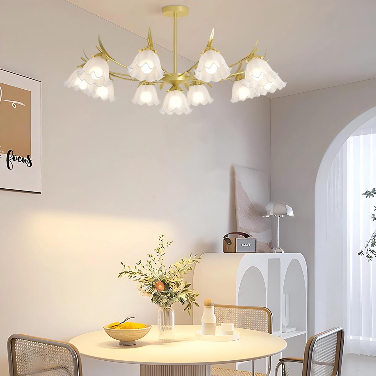 flairel French Vintage Lily of the Valley Flower Chandelier