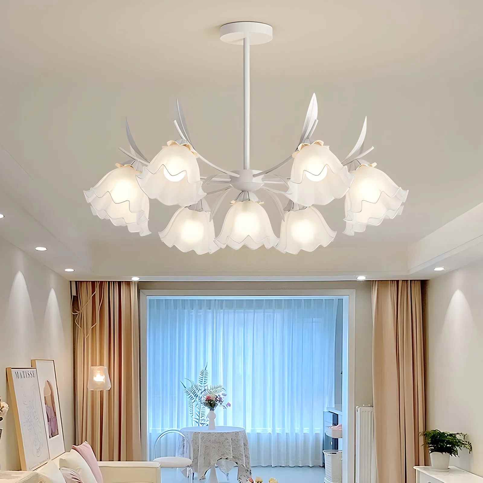 flairel French Vintage Lily of the Valley Flower Chandelier