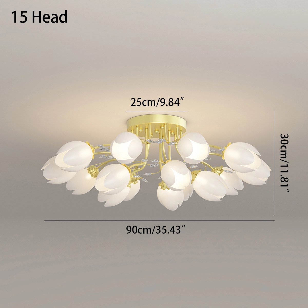 flairel French Pastoral Flower Ceiling Chandelier