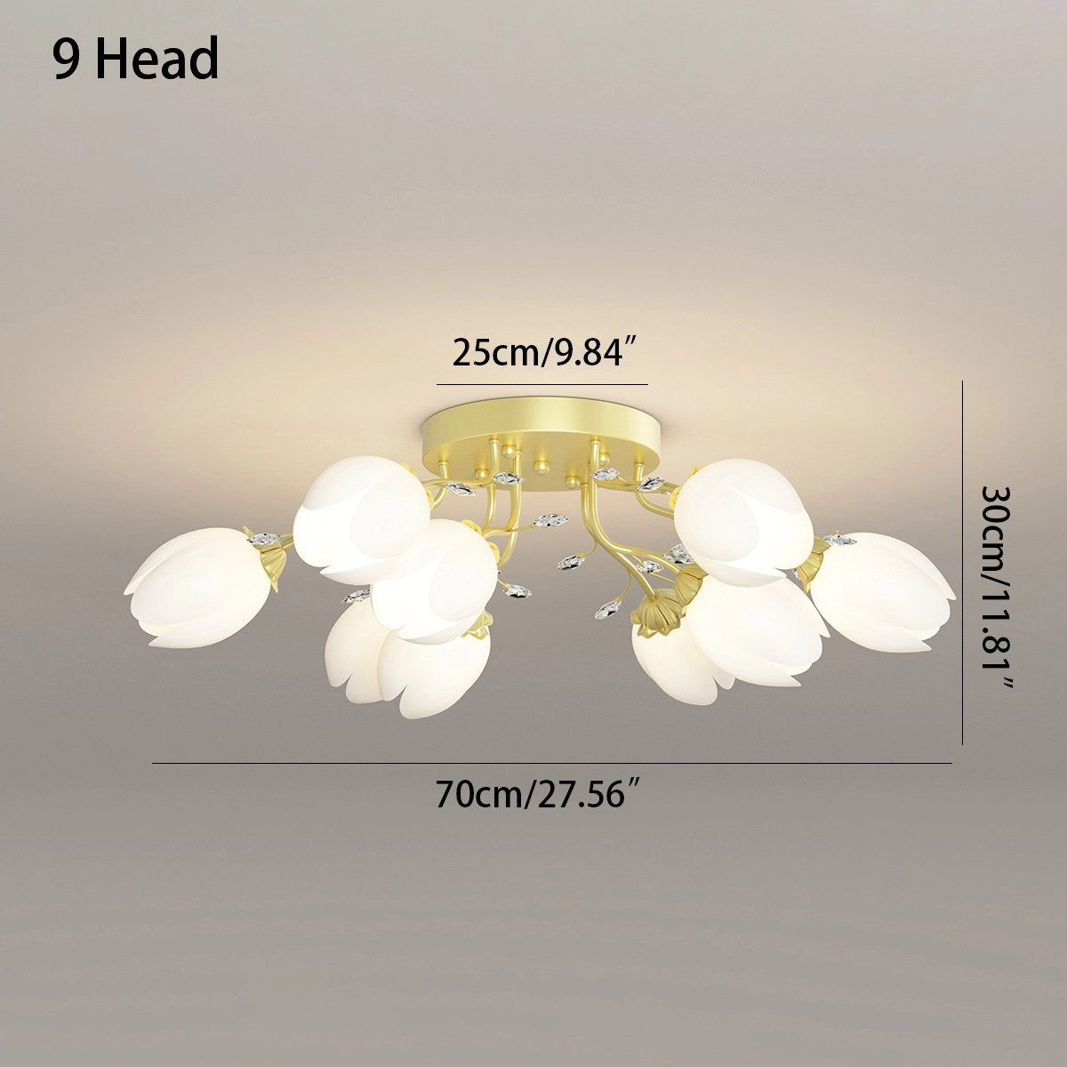 flairel French Pastoral Flower Ceiling Chandelier