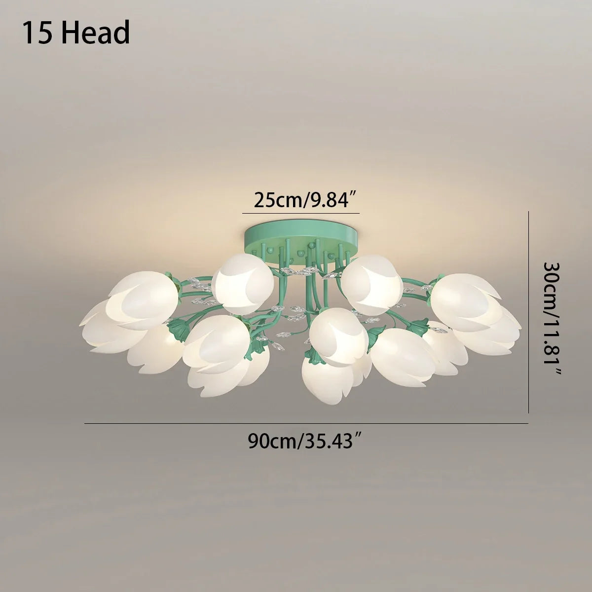 flairel French Pastoral Flower Ceiling Chandelier