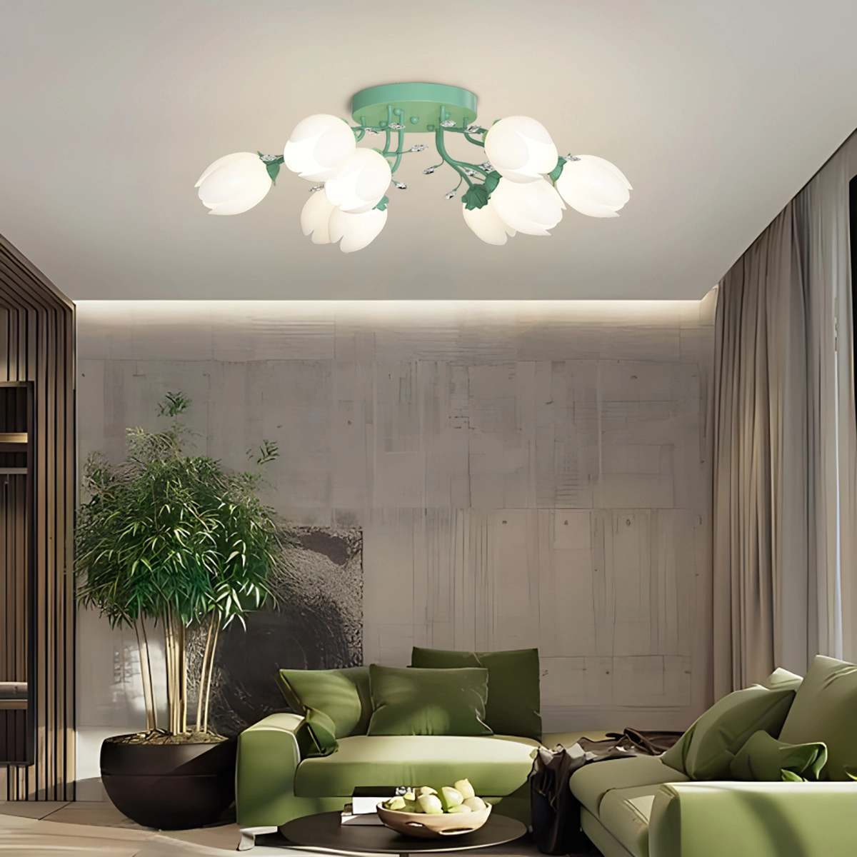 flairel French Pastoral Flower Ceiling Chandelier