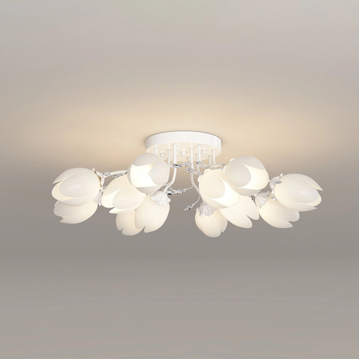 flairel French Pastoral Flower Ceiling Chandelier