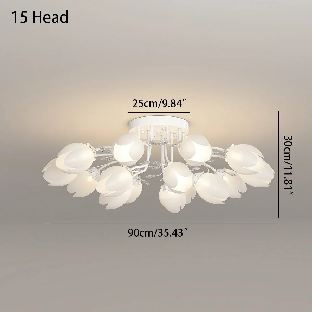 flairel French Pastoral Flower Ceiling Chandelier