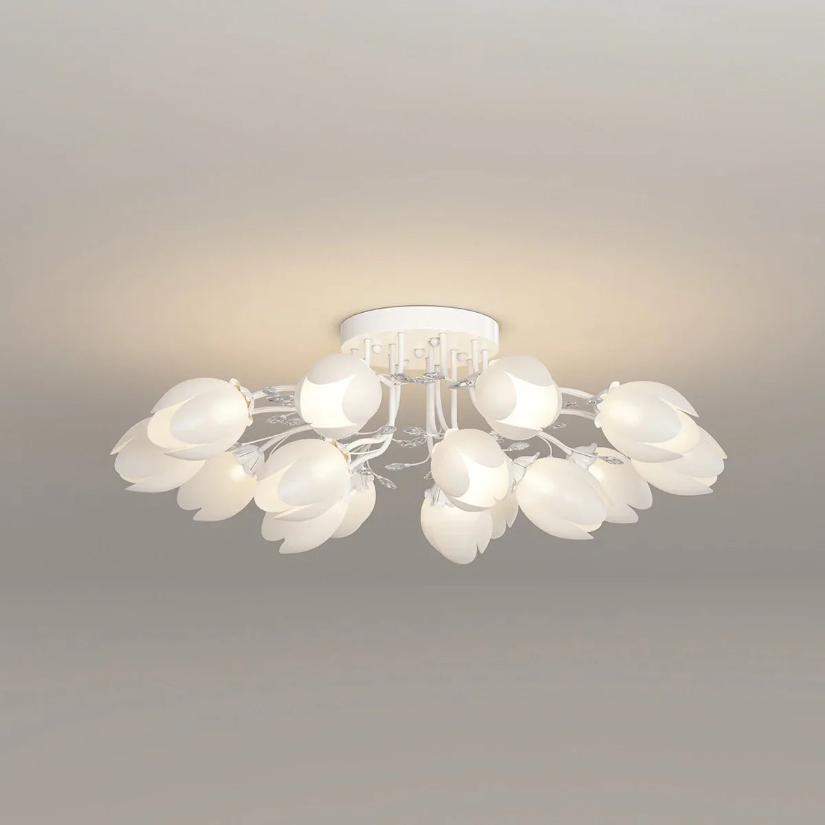 flairel French Pastoral Flower Ceiling Chandelier