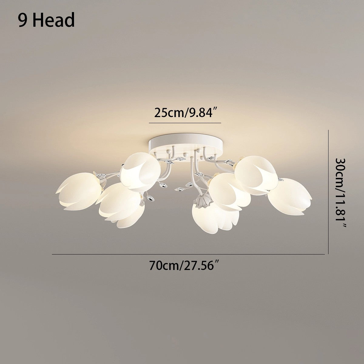 flairel French Pastoral Flower Ceiling Chandelier