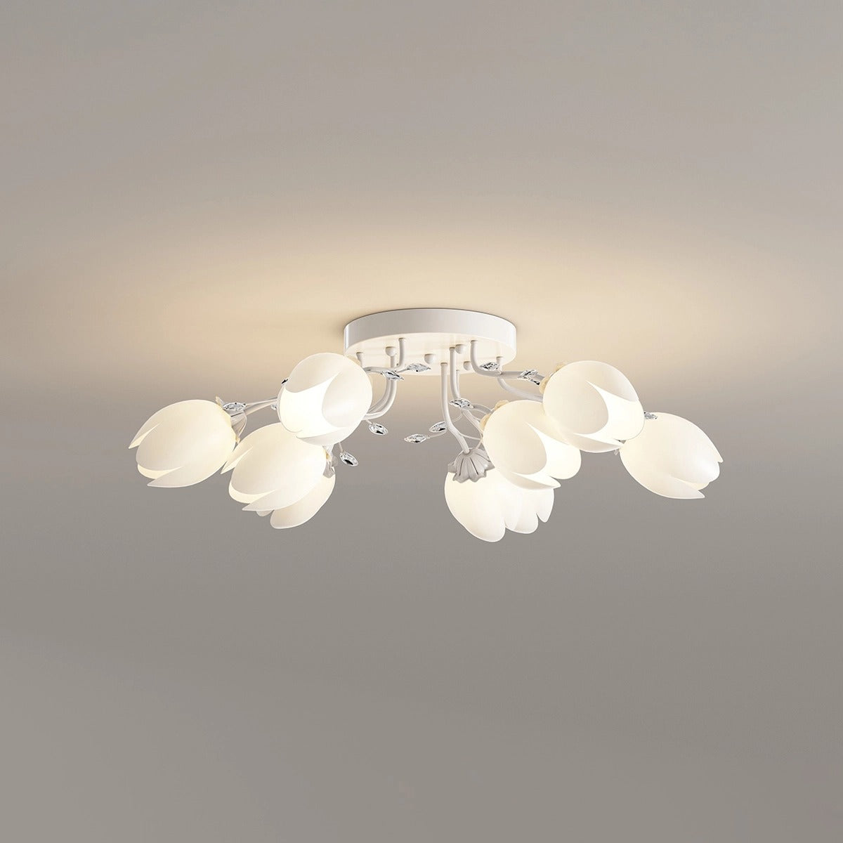 flairel French Pastoral Flower Ceiling Chandelier