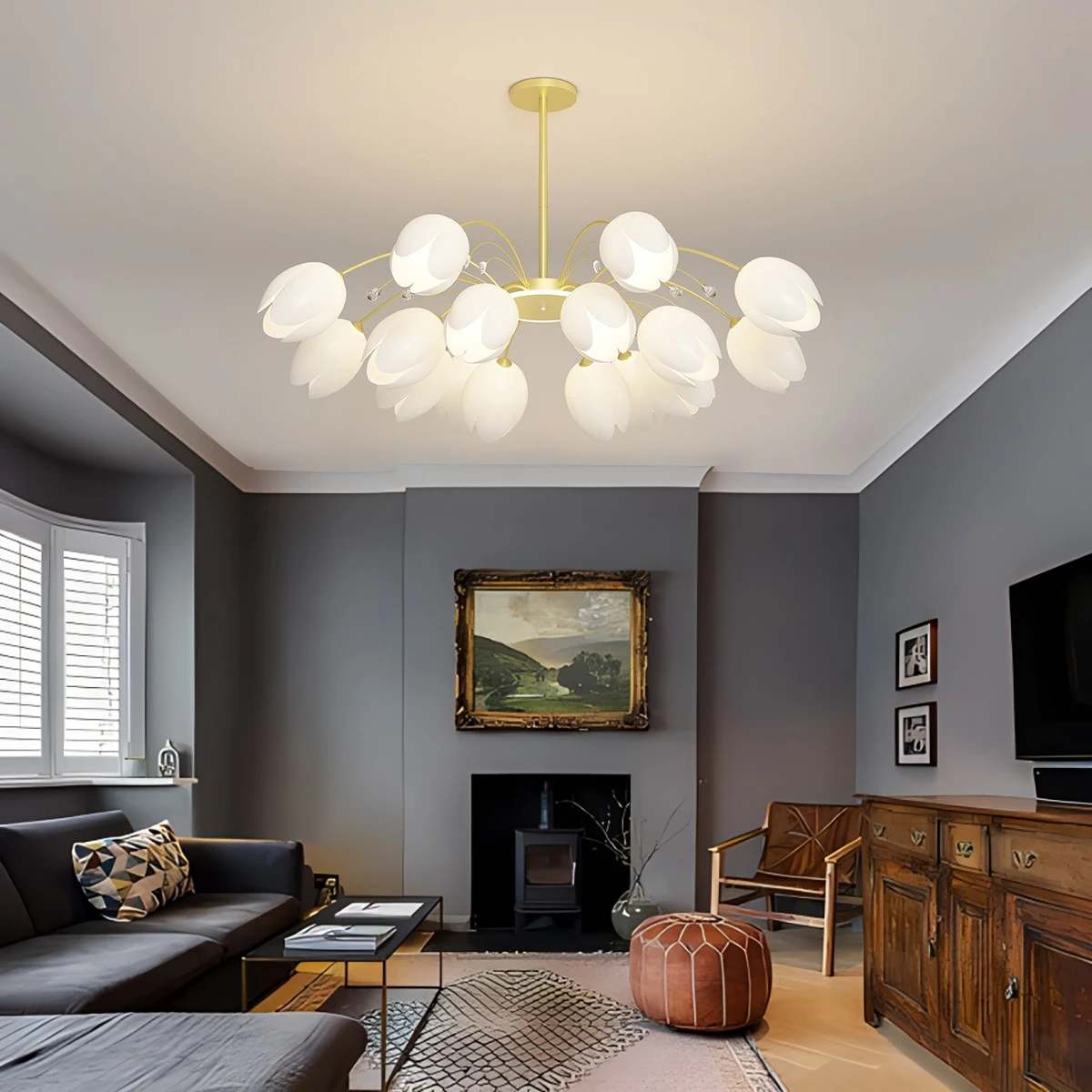 flairel Nordic Simple Flower Chandelier