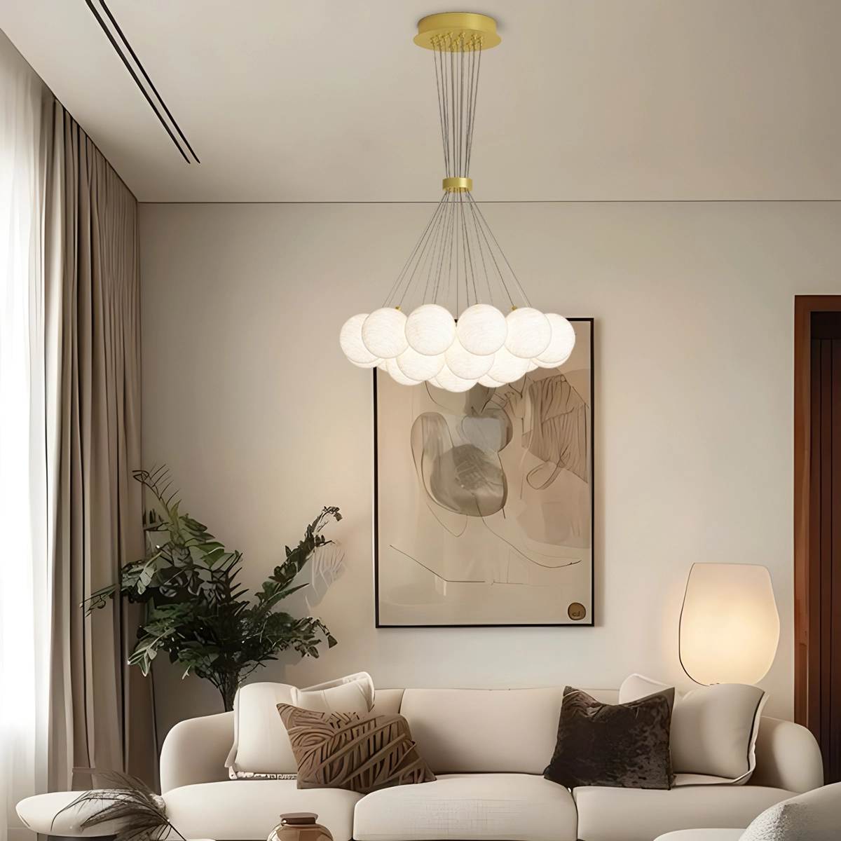 flairel French Tulip Flower & Ball Chandelier