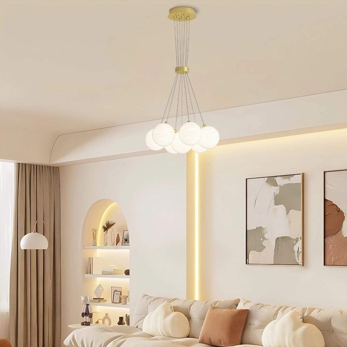 flairel French Tulip Flower & Ball Chandelier
