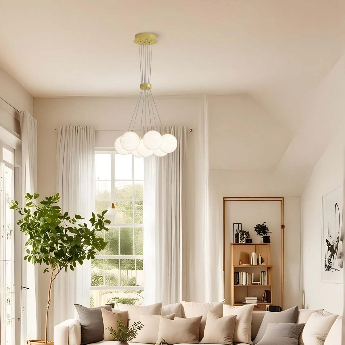 flairel French Tulip Flower & Ball Chandelier