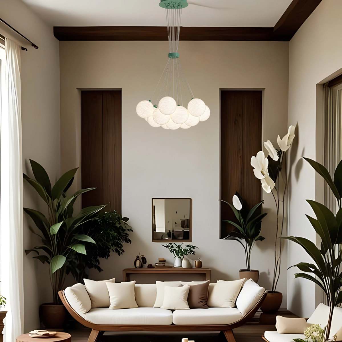 flairel French Tulip Flower & Ball Chandelier