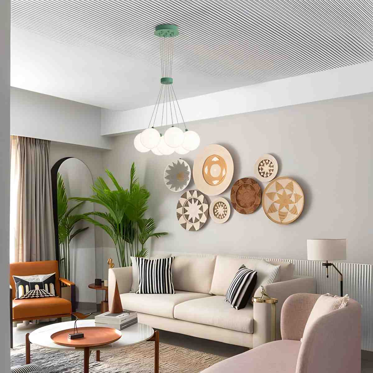 flairel French Tulip Flower & Ball Chandelier