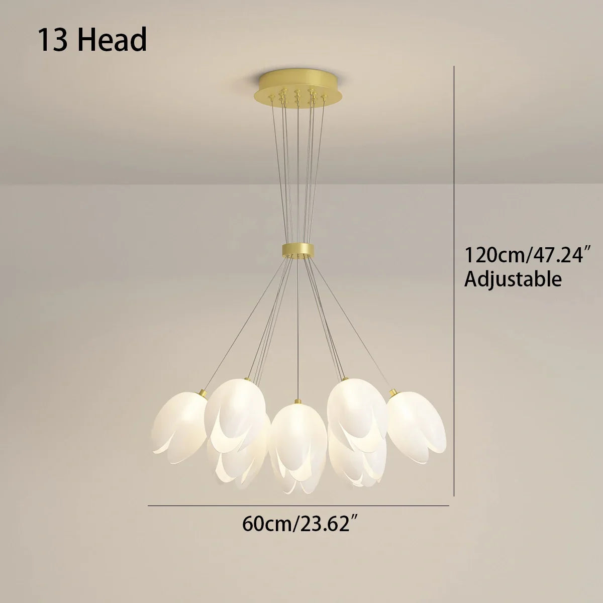 flairel French Tulip Flower & Ball Chandelier