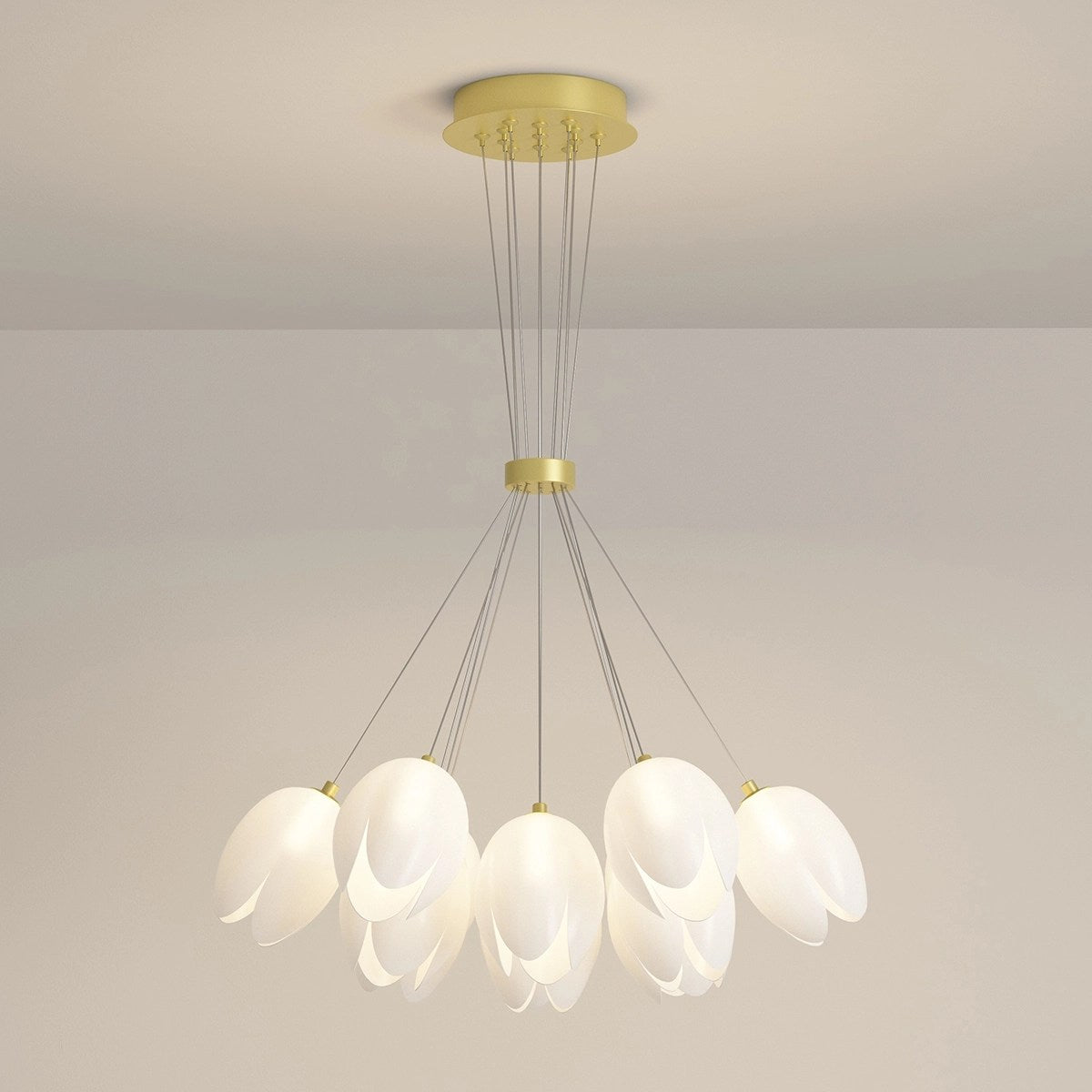 flairel French Tulip Flower & Ball Chandelier