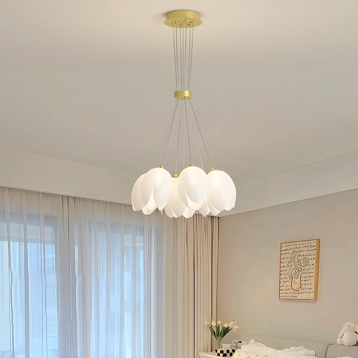 flairel French Tulip Flower & Ball Chandelier