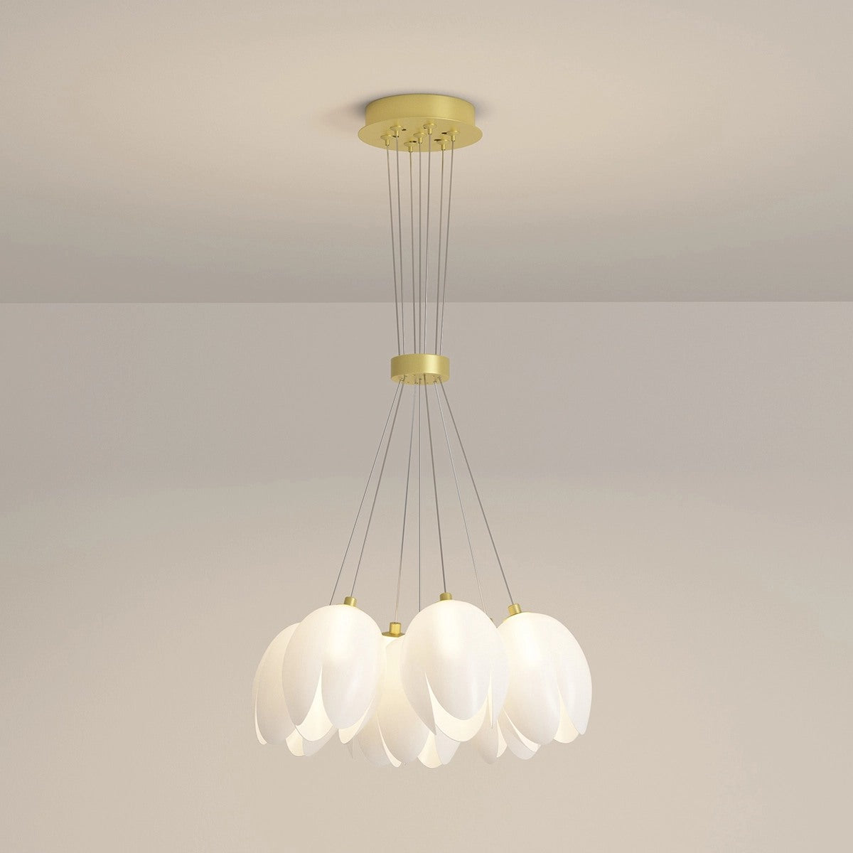 flairel French Tulip Flower & Ball Chandelier