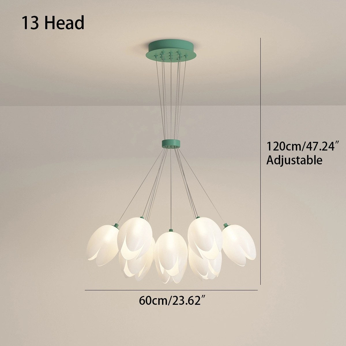 flairel French Tulip Flower & Ball Chandelier