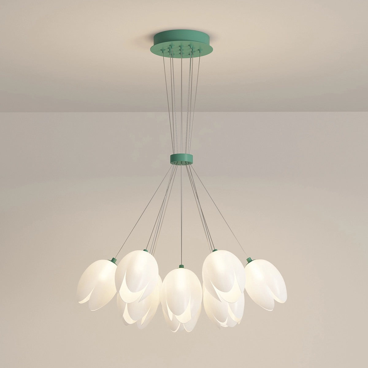 flairel French Tulip Flower & Ball Chandelier