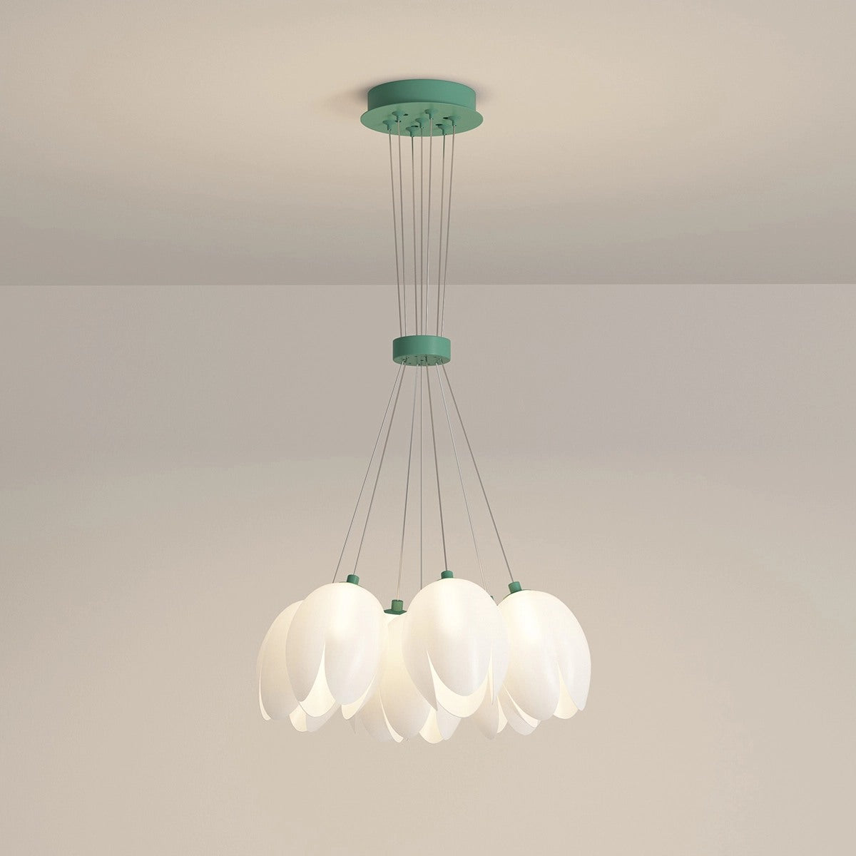 flairel French Tulip Flower & Ball Chandelier